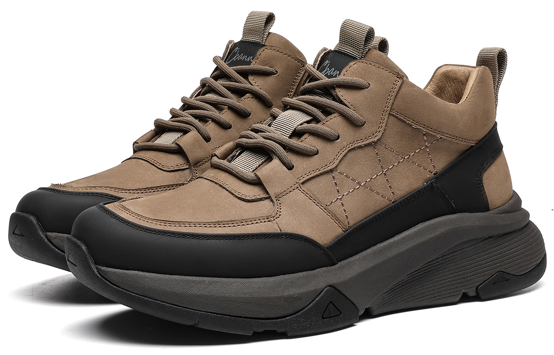 C°BANNER Leather Low-Top 'Black/Khaki' 圖 3