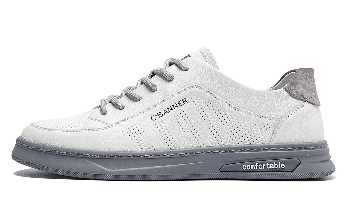 C°BANNER Leather Low-Top 'White Grey'