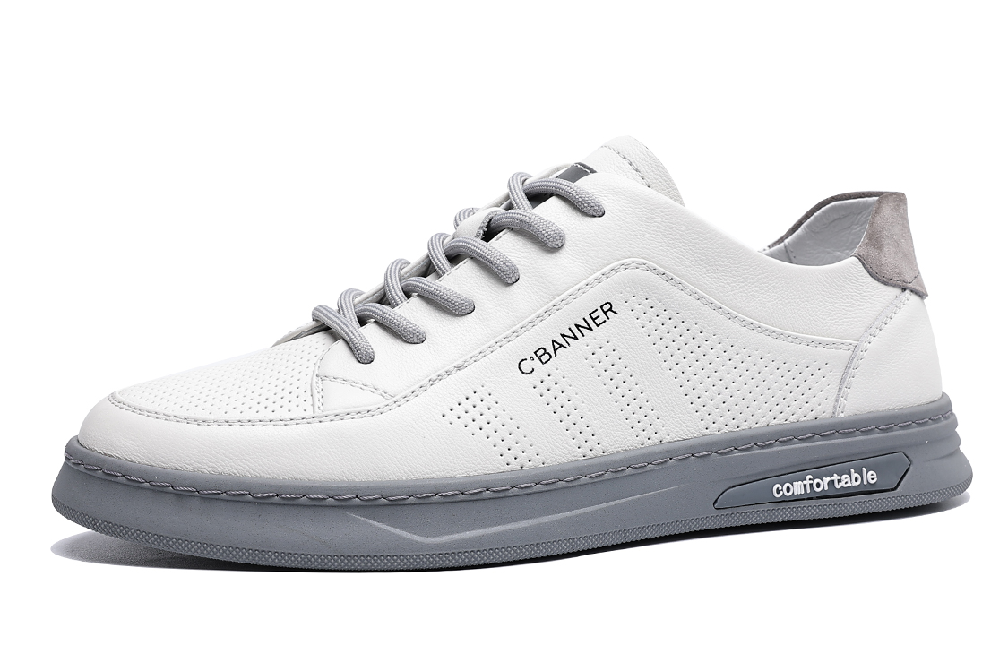 C°BANNER Leather Low-Top 'White Grey' 圖 2