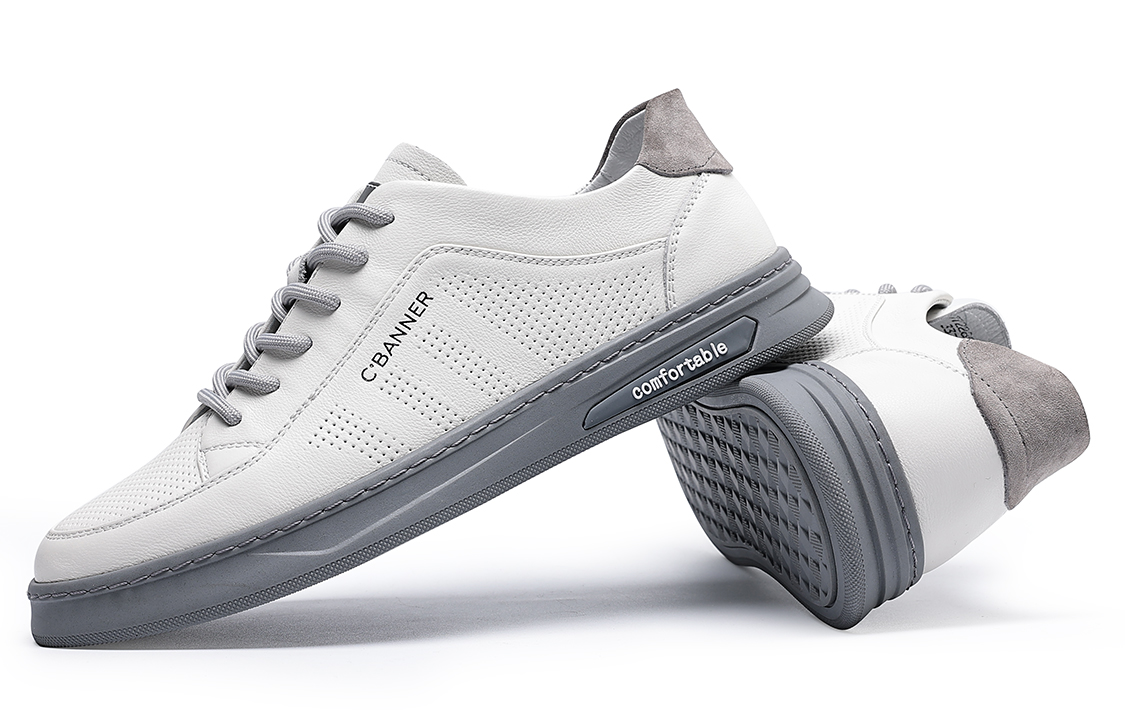 C°BANNER Leather Low-Top 'White Grey' 圖 3