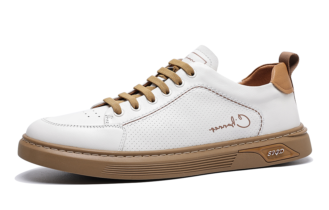 C°BANNER Leather Low-Top Sneaker 'White' 圖 2