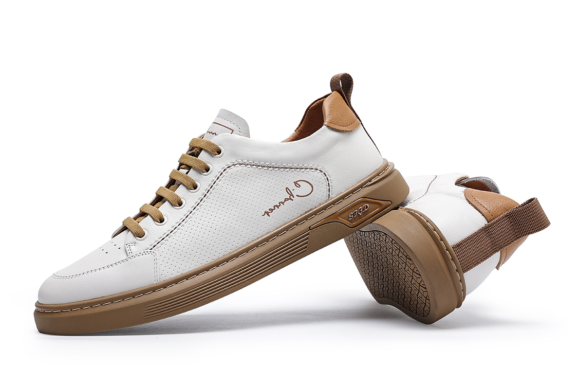 C°BANNER Leather Low-Top Sneaker 'White' 圖 3