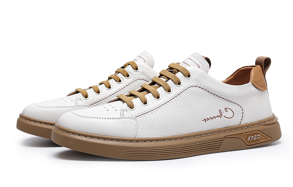 C°BANNER Leather Low-Top Sneaker 'White' 圖 4