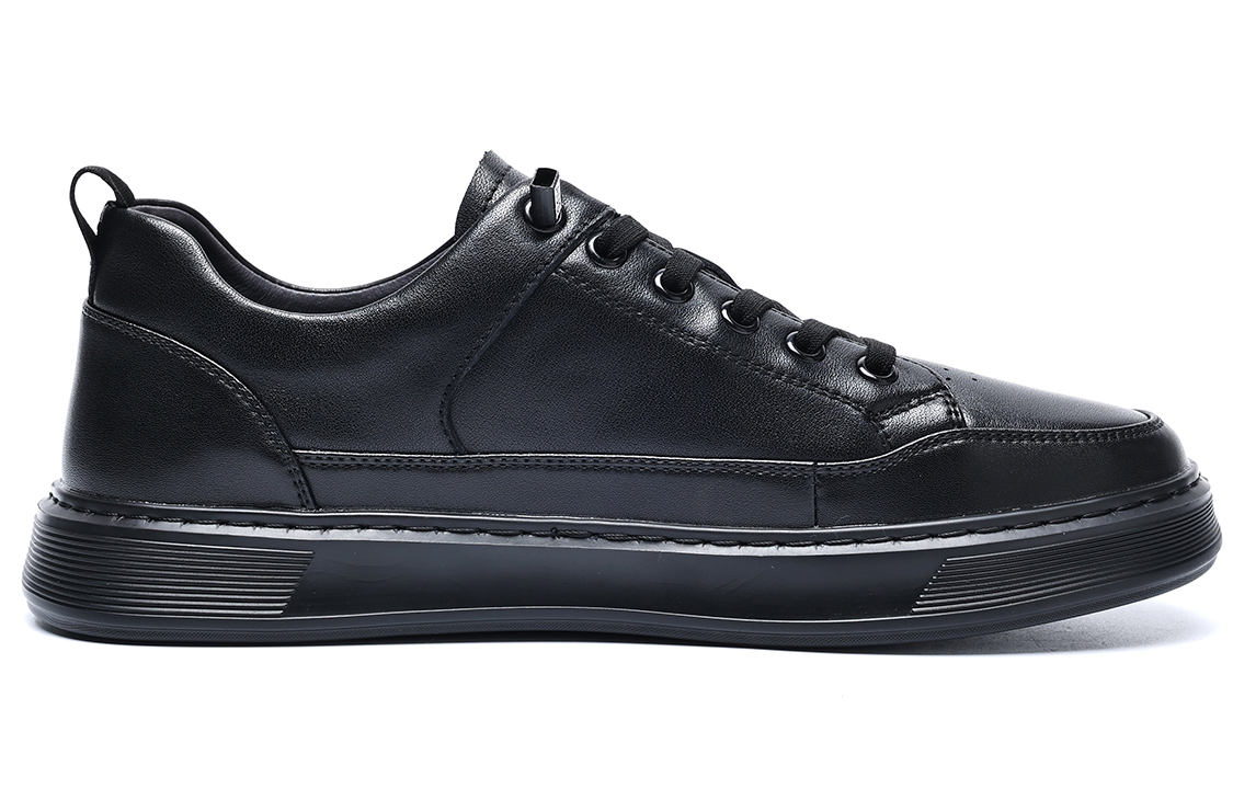 C°BANNER Leather Low-Top Sneakers 'Black' 圖 2