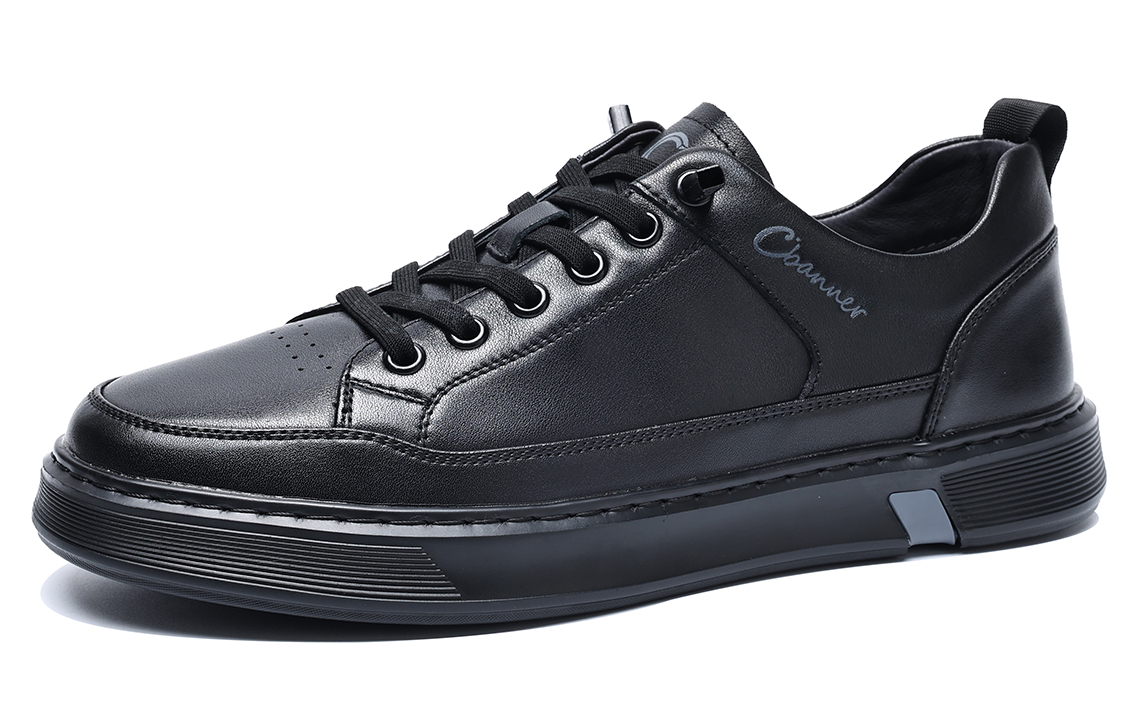 C°BANNER Leather Low-Top Sneakers 'Black' 圖 3