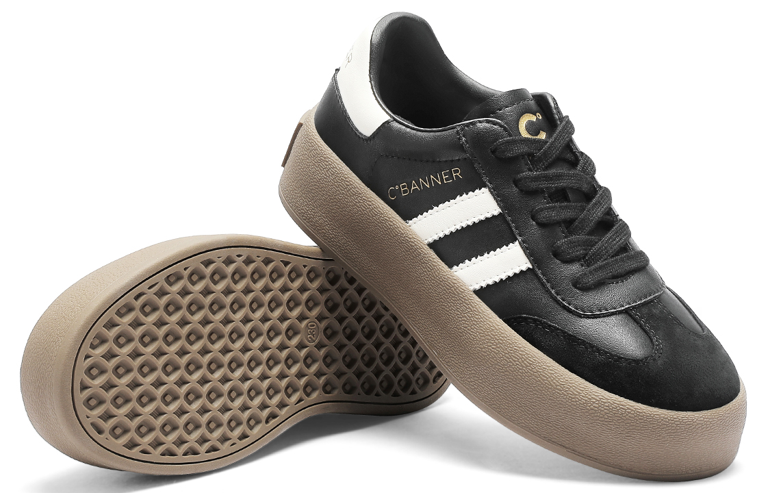 C°BANNER Leather Low-Top Sneakers 'Shock-Absorbing Board Shoe' 圖 10