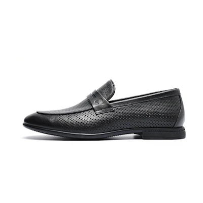 C°BANNER Leather Perforated Dress Shoes 'Black'
