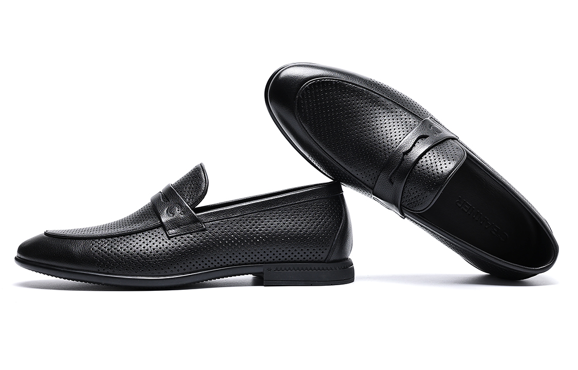 C°BANNER Leather Perforated Dress Shoes 'Black' 圖 3