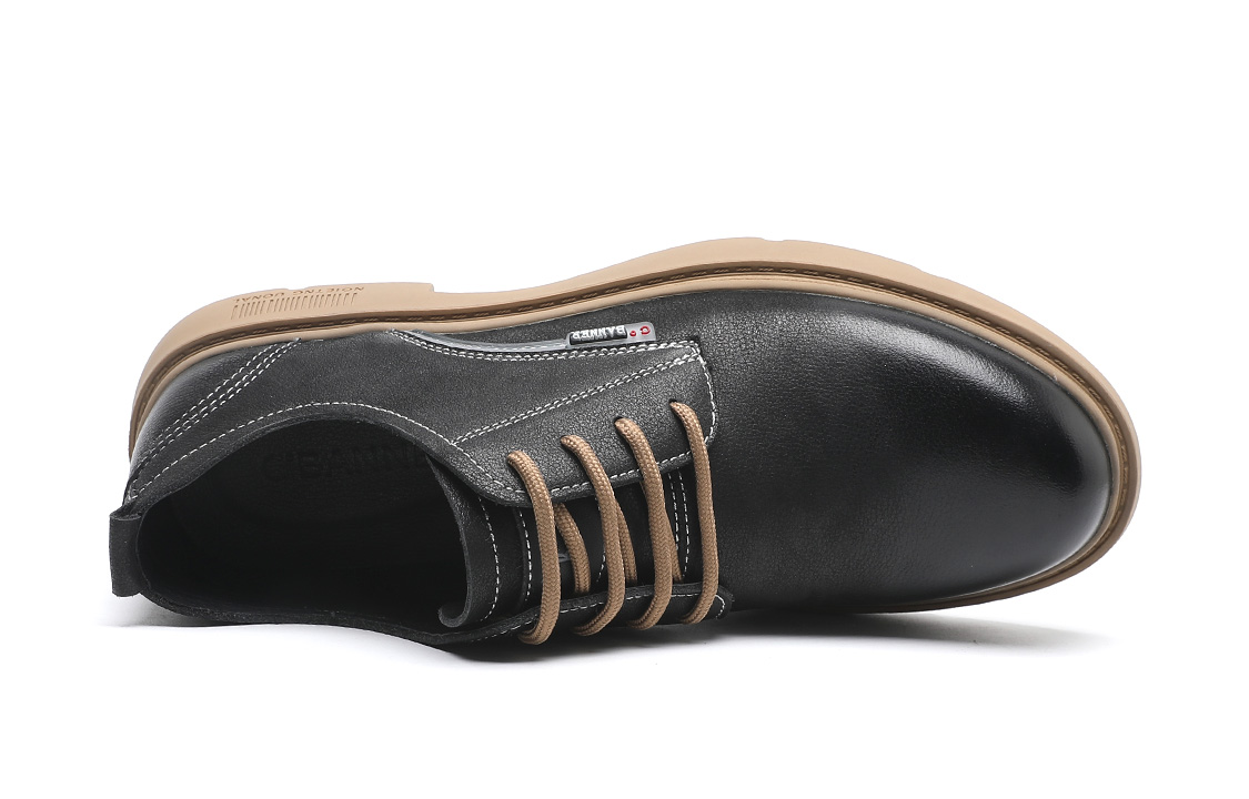 Shop Kasut Kulit Retro Santai C°BANNER 'Hitam' C7713316DQ01