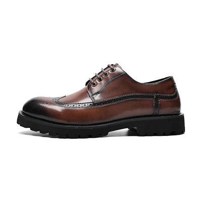 C°BANNER Leather Round Toe Business Dress Shoes 'Brown'
