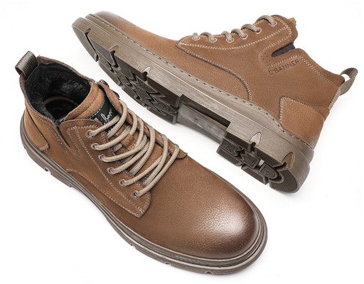 C°BANNER Leather Short Martin Boots 'Outdoor Fleece-Lined Warm Brown' C7734722MA02 Shop C°BANNER Leather Short Martin Boots 'Outdoor Fleece-Lined Warm Brown' C7734722MA02