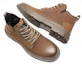 Shop C°BANNER Leather Short Martin Boots 'Outdoor Fleece-Lined Warm Brown' C7734722MA02