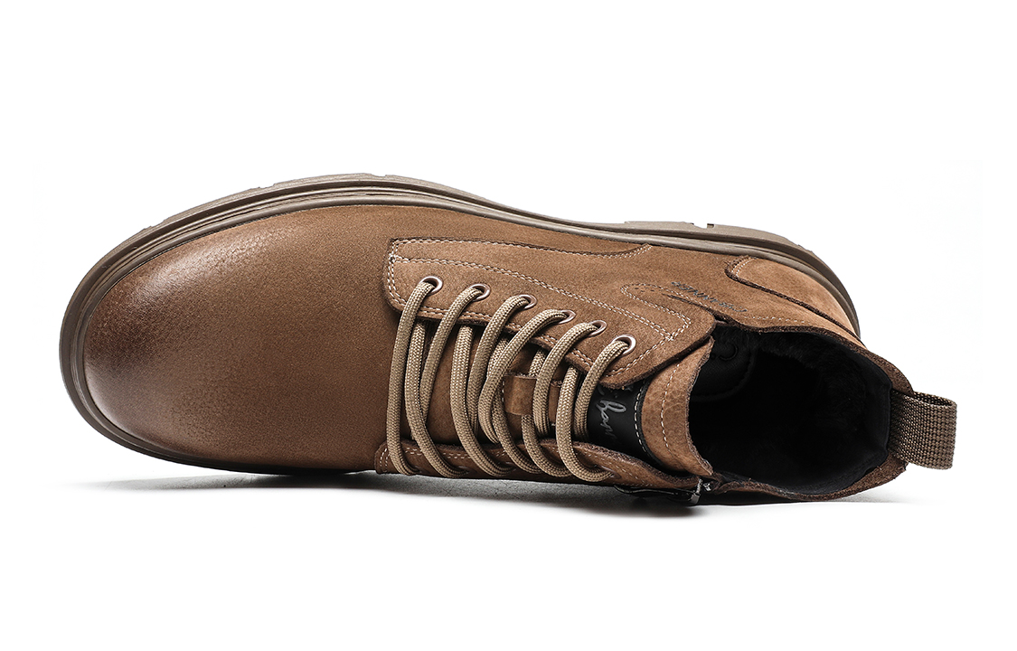 Purchase C°BANNER Leather Short Martin Boots 'Outdoor Fleece-Lined Warm Brown' C7734722MA02