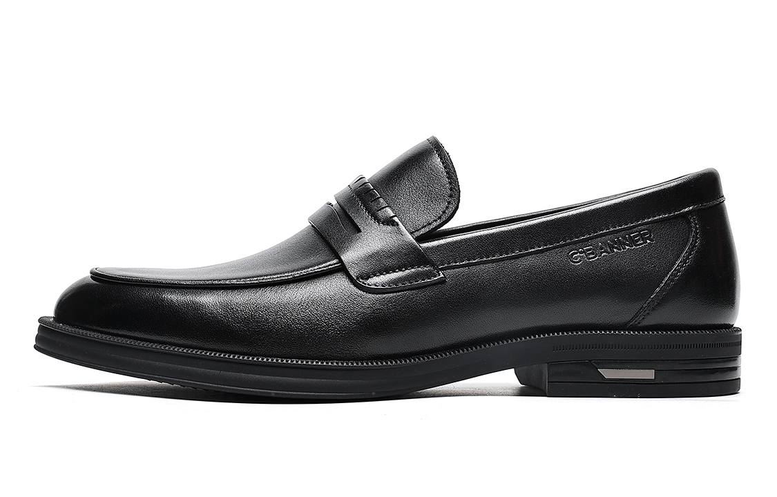C°BANNER Leather Slip-On Loafers 'Black'