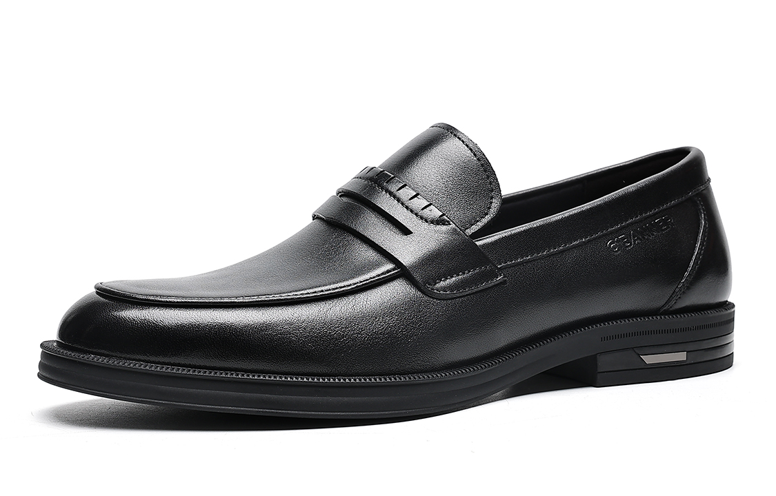 C°BANNER Leather Slip-On Loafers 'Black' 圖 3