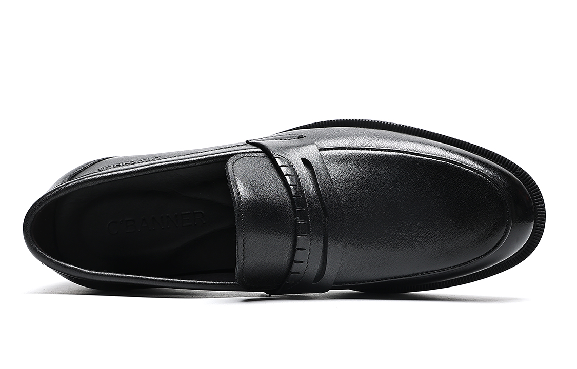 C°BANNER Leather Slip-On Loafers 'Black' 圖 4