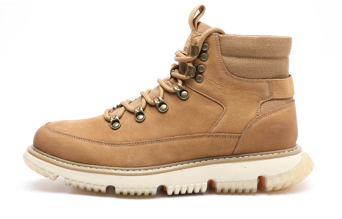C°BANNER Leather Thick-Sole Lace-Up Boots 'Yellow Fashion' C0613625XA18 ...