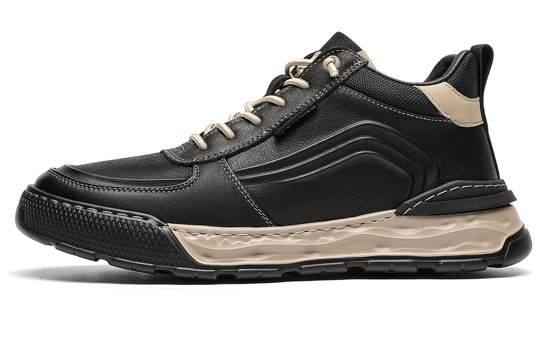 C°BANNER Low-Top 'Black Woven Leather'