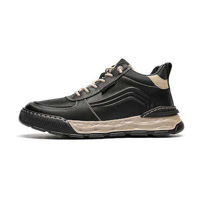 C°BANNER Low-Top 'Black Woven Leather'