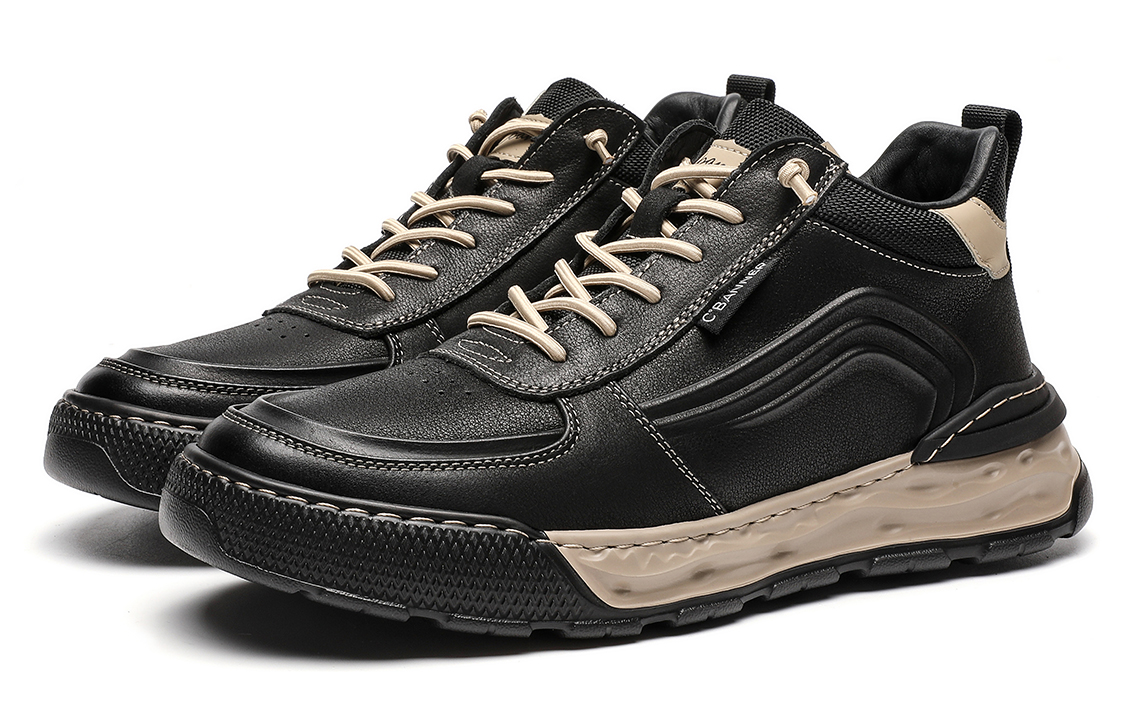 C°BANNER Low-Top 'Black Woven Leather' 圖 3