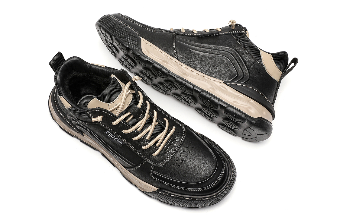 C°BANNER Low-Top 'Black Woven Leather' 圖 4