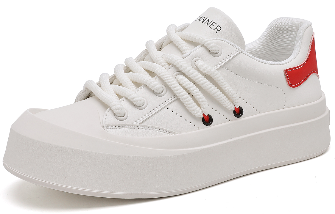 C°BANNER Low-Top Sneaker 'White Red' 圖 2