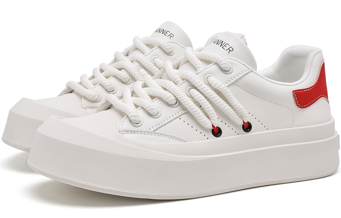 C°BANNER Low-Top Sneaker 'White Red' 圖 3