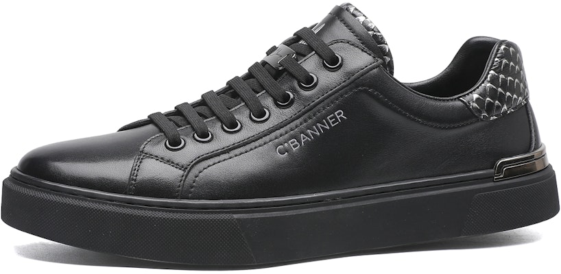 千百度C°BANNER 頭層牛皮 舒適潮流 低幫 板鞋 男款 黑色 Order 千百度C°BANNER 頭層牛皮 舒適潮流 低幫 板鞋 男款 黑色