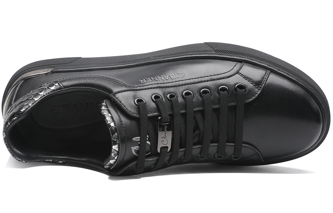 Lookbook 千百度C°BANNER 頭層牛皮 舒適潮流 低幫 板鞋 男款 黑色