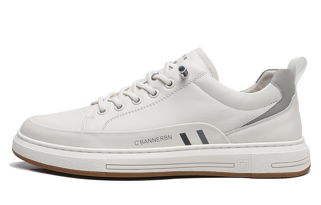 C°BANNER Low-Top Sneakers 'White Grey Patchwork'