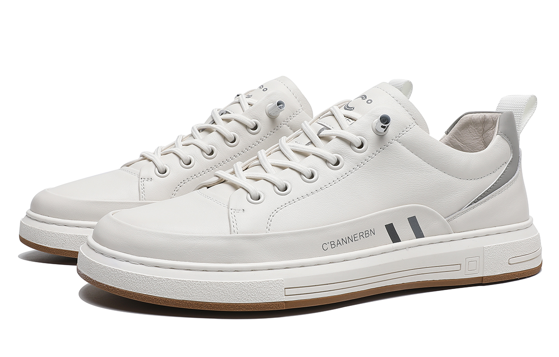 C°BANNER Low-Top Sneakers 'White Grey Patchwork' 圖 2