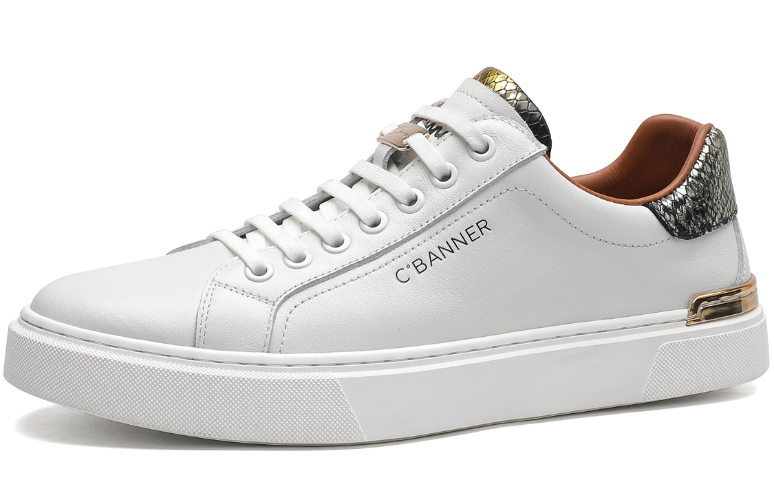 C°BANNER Low-Top Sneakers 'White Leather' 圖 2