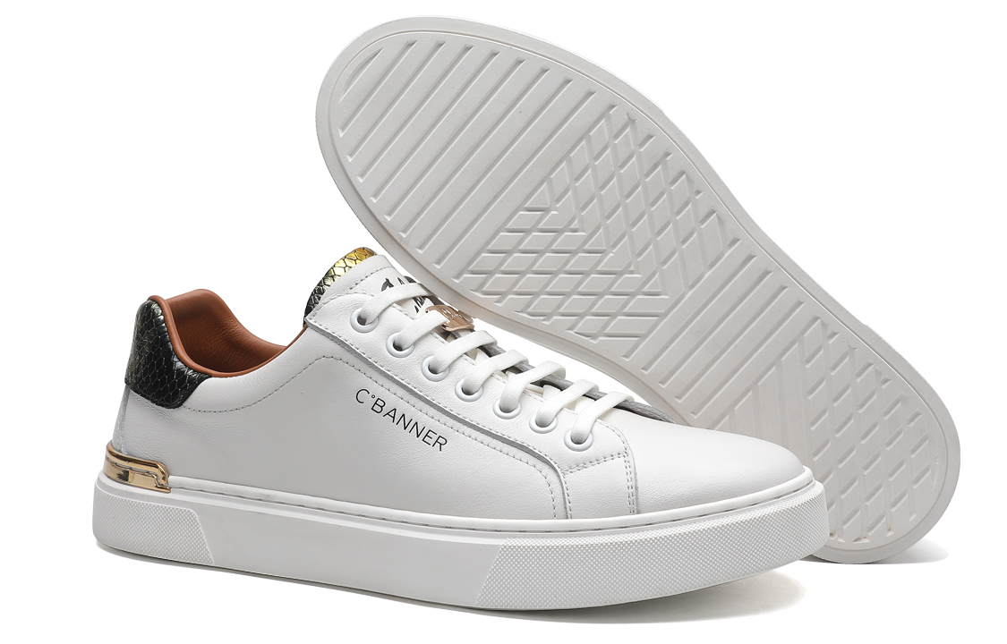 C°BANNER Low-Top Sneakers 'White Leather' 圖 4