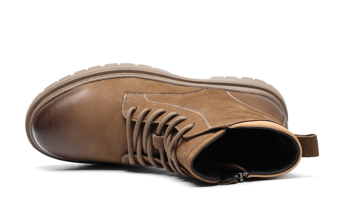 Shop C°BANNER Martin Boot 'Khaki Fleece-lined Leather' C2924776M17
