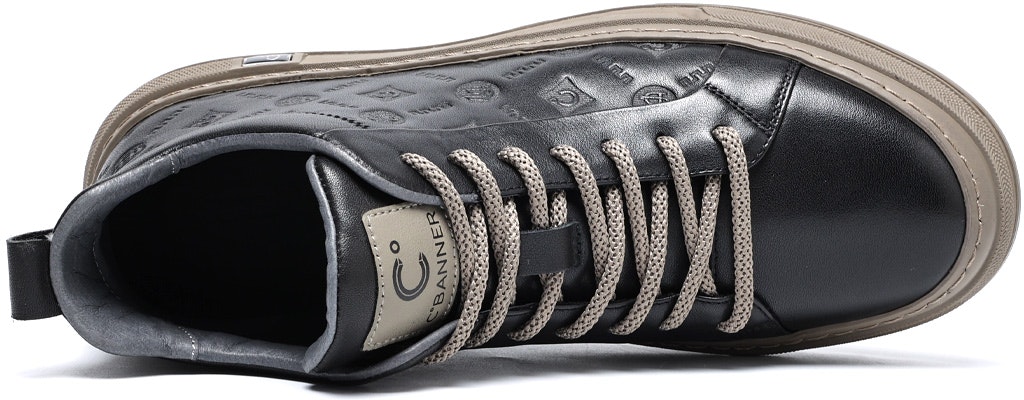 C°BANNER Mid-Top Leather Sneakers 'Black' C2923795D01 Shop C°BANNER Mid-Top Leather Sneakers 'Black' C2923795D01