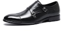 Lookbook C°BANNER Monk Strap Dress Shoes 'Black Leather' C1523190D01