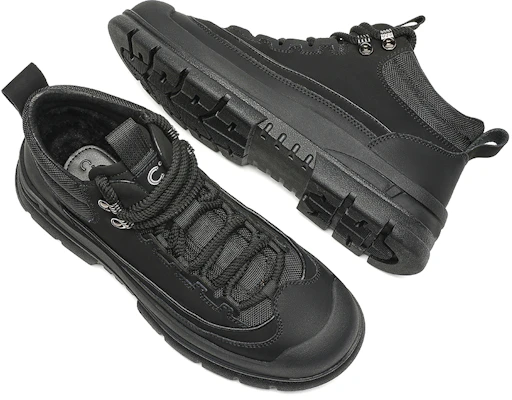 千百度C°BANNER 厚底流行加絨 短筒 戶外靴 男款 黑色 1