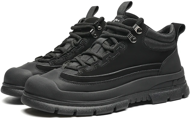 千百度C°BANNER 厚底流行加絨 短筒 戶外靴 男款 黑色 2