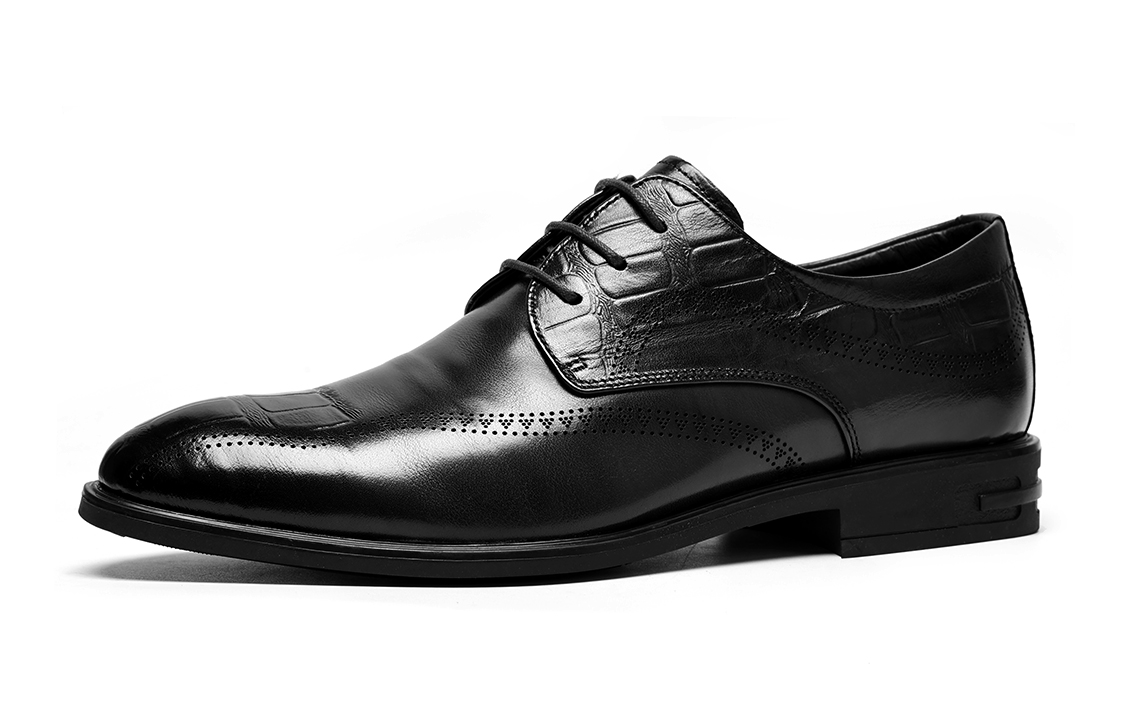 Lookbook C°BANNER Sepatu Kulit Gaun Bisnis Retro 'Hitam' C1523195D01