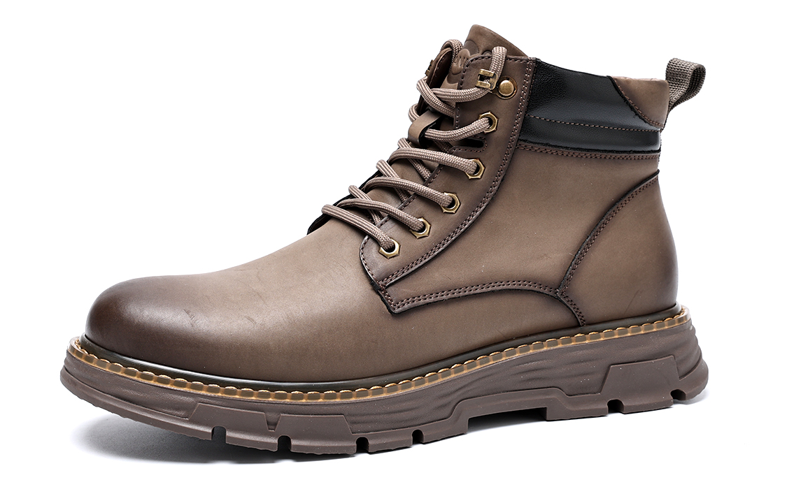 C°BANNER Retro High-Top Workwear Martin Boots 'Khaki' 圖 3