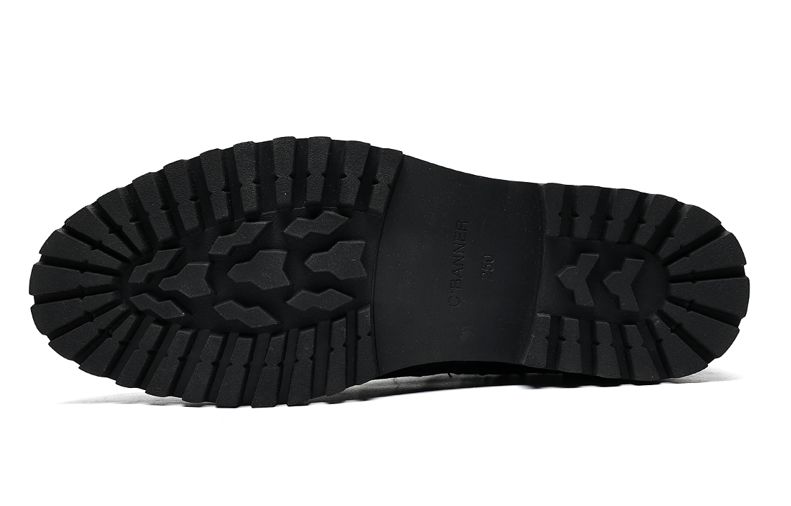 Purchase 千百度C°BANNER 頭層牛皮 加絨保暖商務拉鍊 短筒靴 男款 黑色