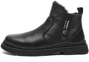 C°BANNER Short Boots 'Black Leather with Fleece Lining and Zipper' C0914640M01 C°BANNER Short Boots 'Black Leather with Fleece Lining and Zipper' C0914640M01