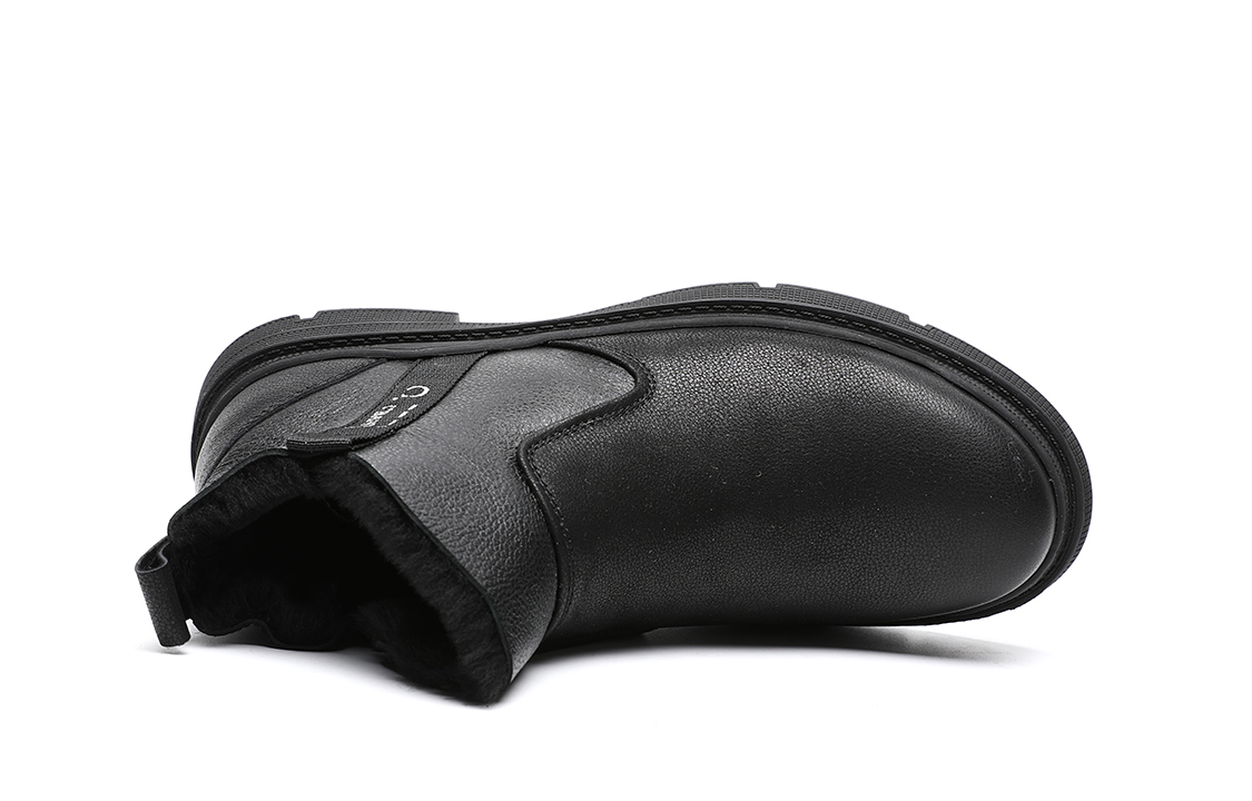 C°BANNER Short Boots 'Black Leather with Fleece Lining and Zipper' 圖 4