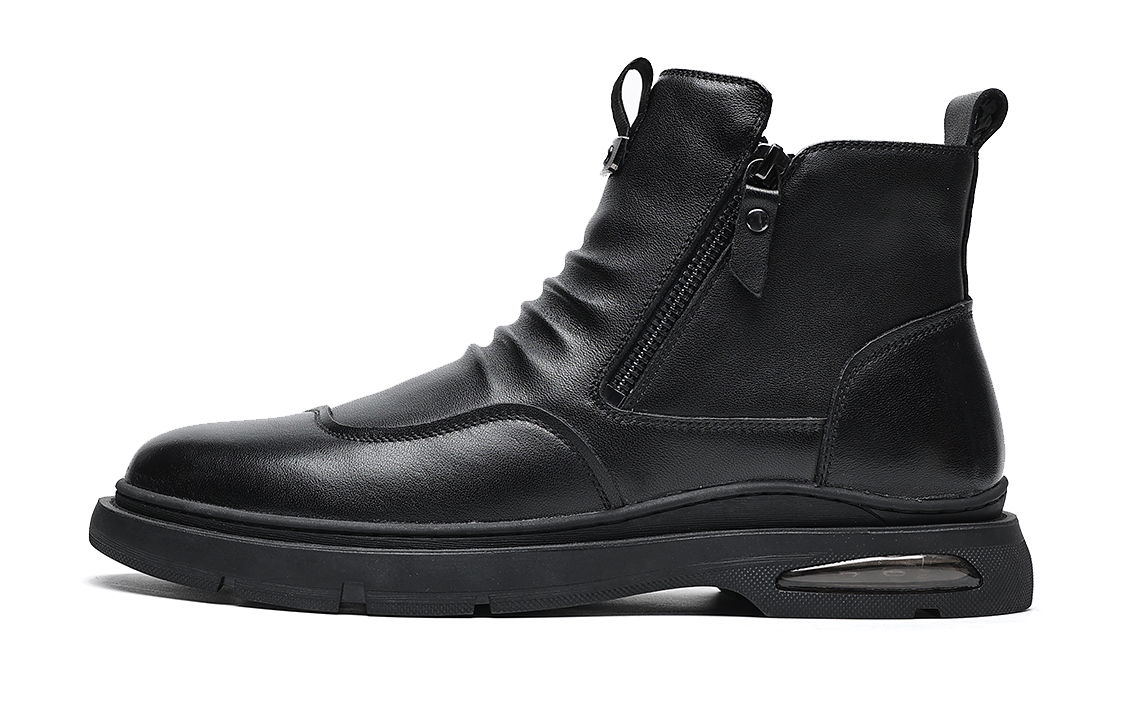 C°BANNER Short Boots 'Black Side-Zip'