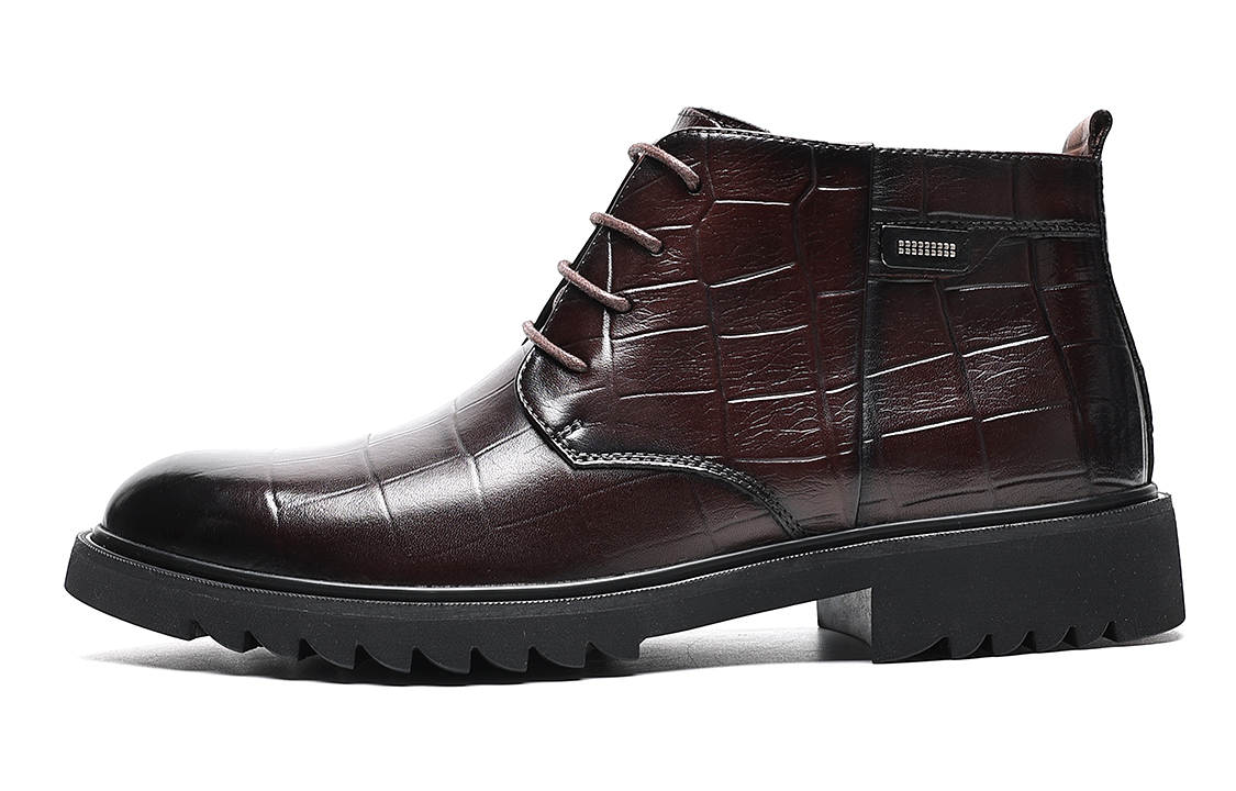 C°BANNER Short Boots 'Brown Leather with Side Zip Warm Lining'