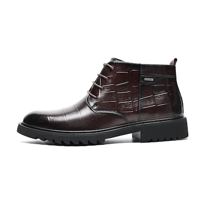 C°BANNER Short Boots 'Brown Leather with Side Zip Warm Lining'