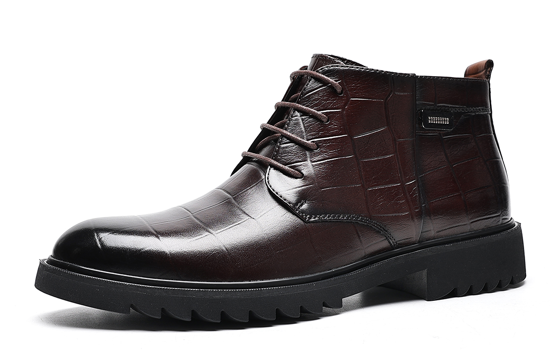 C°BANNER Short Boots 'Brown Leather with Side Zip Warm Lining' 圖 3