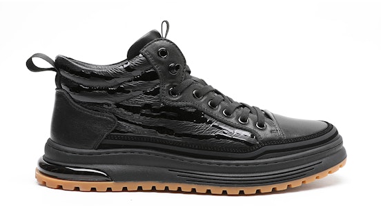 C°BANNER Zapatillas Mid-Top 'Cuero Negro con Forro de Lana' C2114620M01 Order C°BANNER Zapatillas Mid-Top 'Cuero Negro con Forro de Lana' C2114620M01