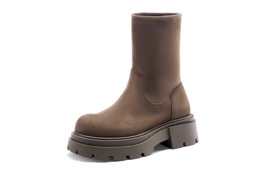 C°BANNER Velvet Fashion Versatile Thick-Soled Short Boots 'Women's Edition' 圖 2