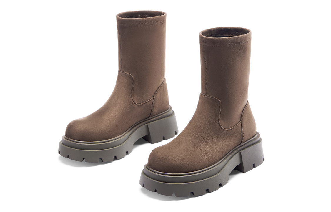 C°BANNER Velvet Fashion Versatile Thick-Soled Short Boots 'Women's Edition' 圖 3